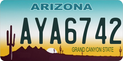 AZ license plate AYA6742
