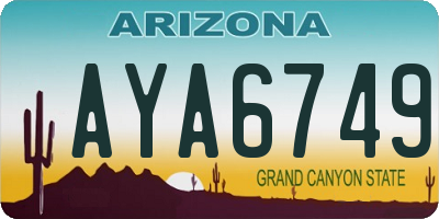 AZ license plate AYA6749