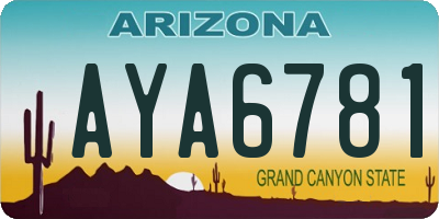 AZ license plate AYA6781