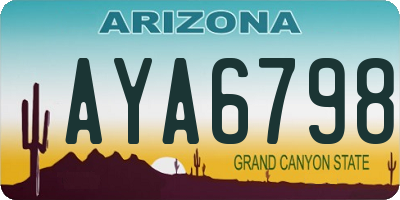AZ license plate AYA6798