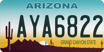 AZ license plate AYA6822