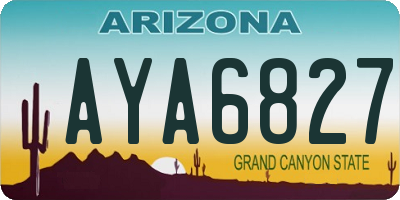 AZ license plate AYA6827