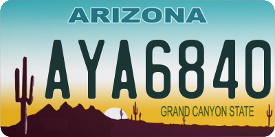 AZ license plate AYA6840