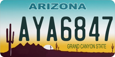AZ license plate AYA6847