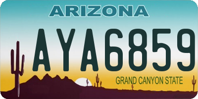AZ license plate AYA6859