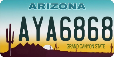 AZ license plate AYA6868