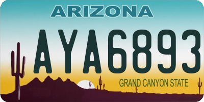AZ license plate AYA6893
