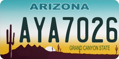 AZ license plate AYA7026