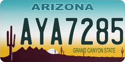AZ license plate AYA7285
