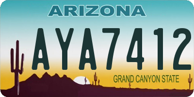AZ license plate AYA7412