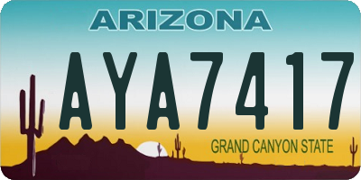 AZ license plate AYA7417