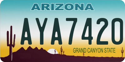 AZ license plate AYA7420