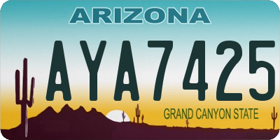 AZ license plate AYA7425