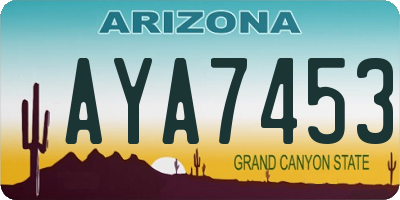 AZ license plate AYA7453