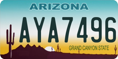 AZ license plate AYA7496