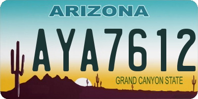 AZ license plate AYA7612