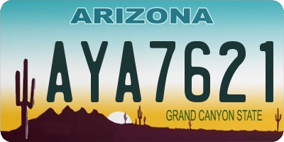 AZ license plate AYA7621