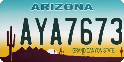 AZ license plate AYA7673