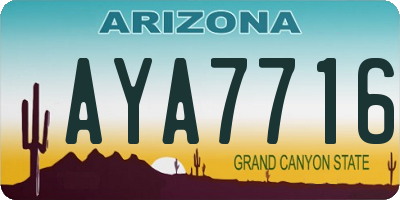 AZ license plate AYA7716