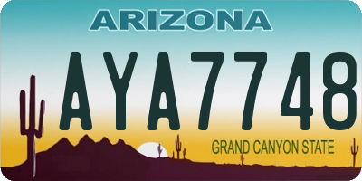 AZ license plate AYA7748