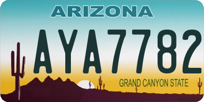 AZ license plate AYA7782