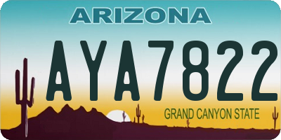 AZ license plate AYA7822