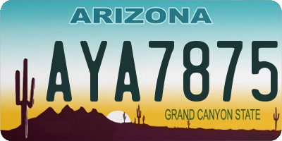 AZ license plate AYA7875