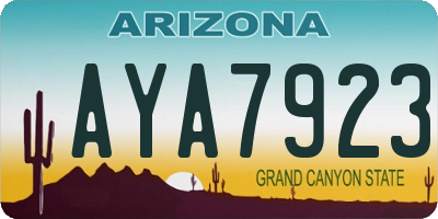 AZ license plate AYA7923