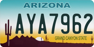 AZ license plate AYA7962