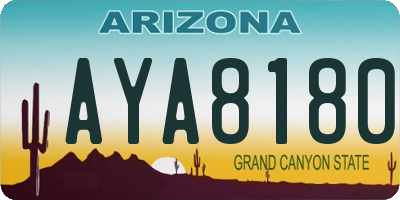 AZ license plate AYA8180