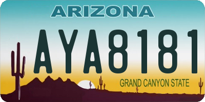 AZ license plate AYA8181