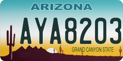 AZ license plate AYA8203