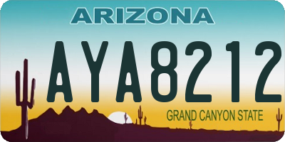 AZ license plate AYA8212