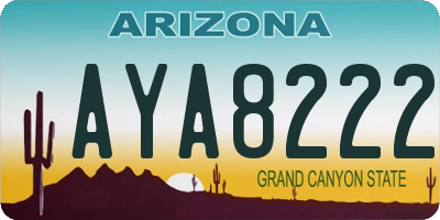 AZ license plate AYA8222