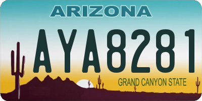 AZ license plate AYA8281