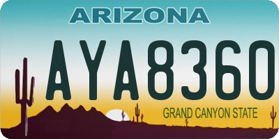 AZ license plate AYA8360