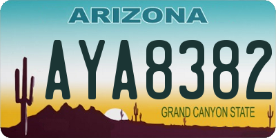 AZ license plate AYA8382