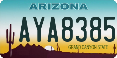 AZ license plate AYA8385