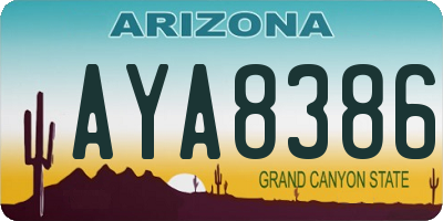AZ license plate AYA8386