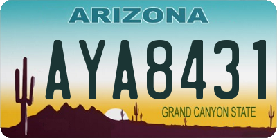 AZ license plate AYA8431