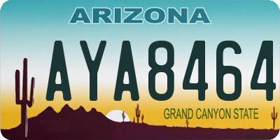 AZ license plate AYA8464