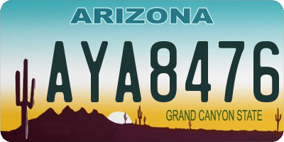AZ license plate AYA8476