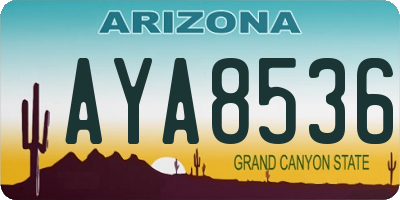 AZ license plate AYA8536
