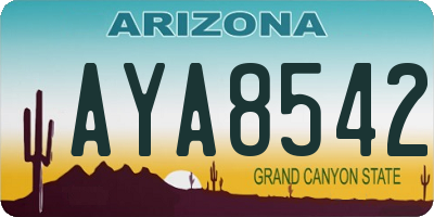 AZ license plate AYA8542