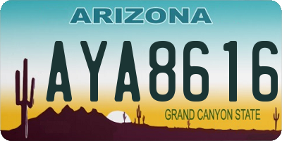 AZ license plate AYA8616
