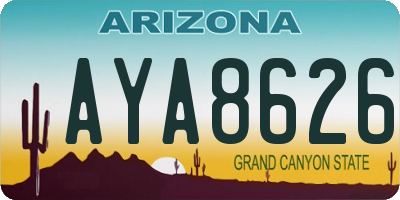 AZ license plate AYA8626