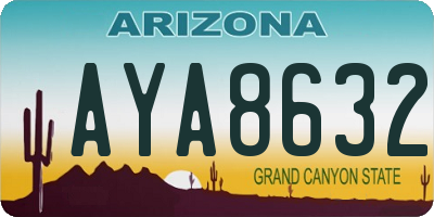 AZ license plate AYA8632