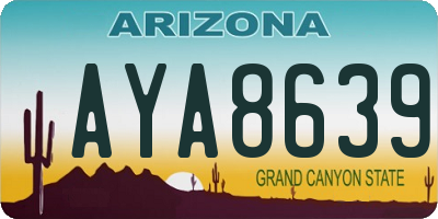AZ license plate AYA8639