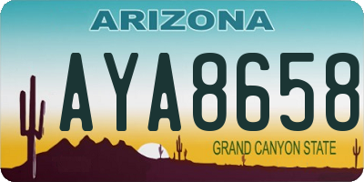 AZ license plate AYA8658