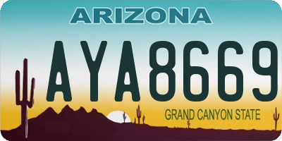 AZ license plate AYA8669